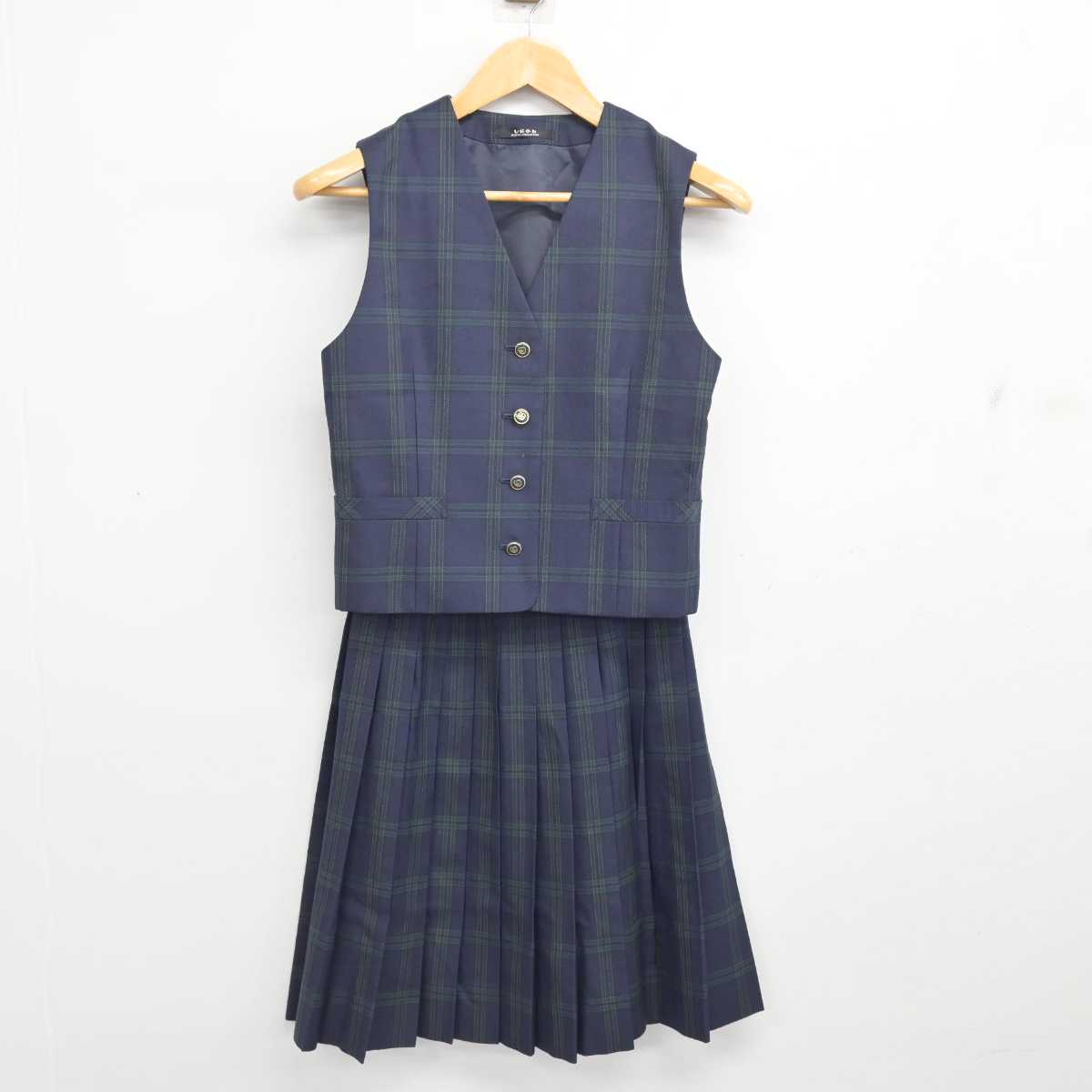 【中古】静岡県 御殿場高等学校 女子制服 3点 (ブレザー・ベスト・スカート) sf083412