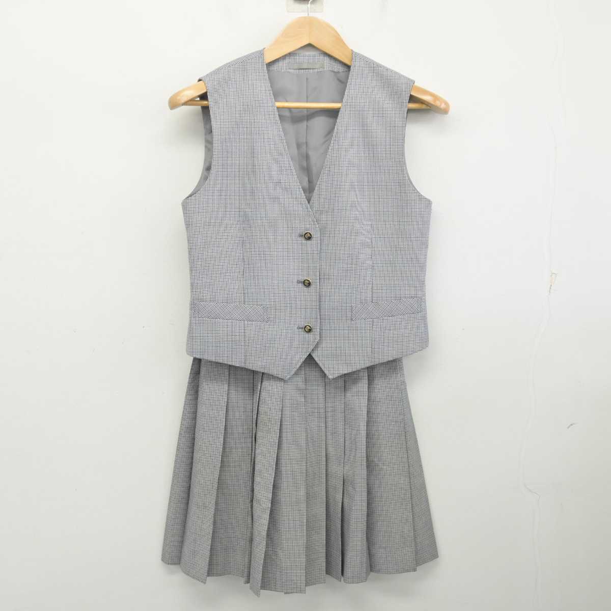 【中古】神奈川県 桐光学園高等学校 女子制服 2点 (ベスト・スカート) sf083417