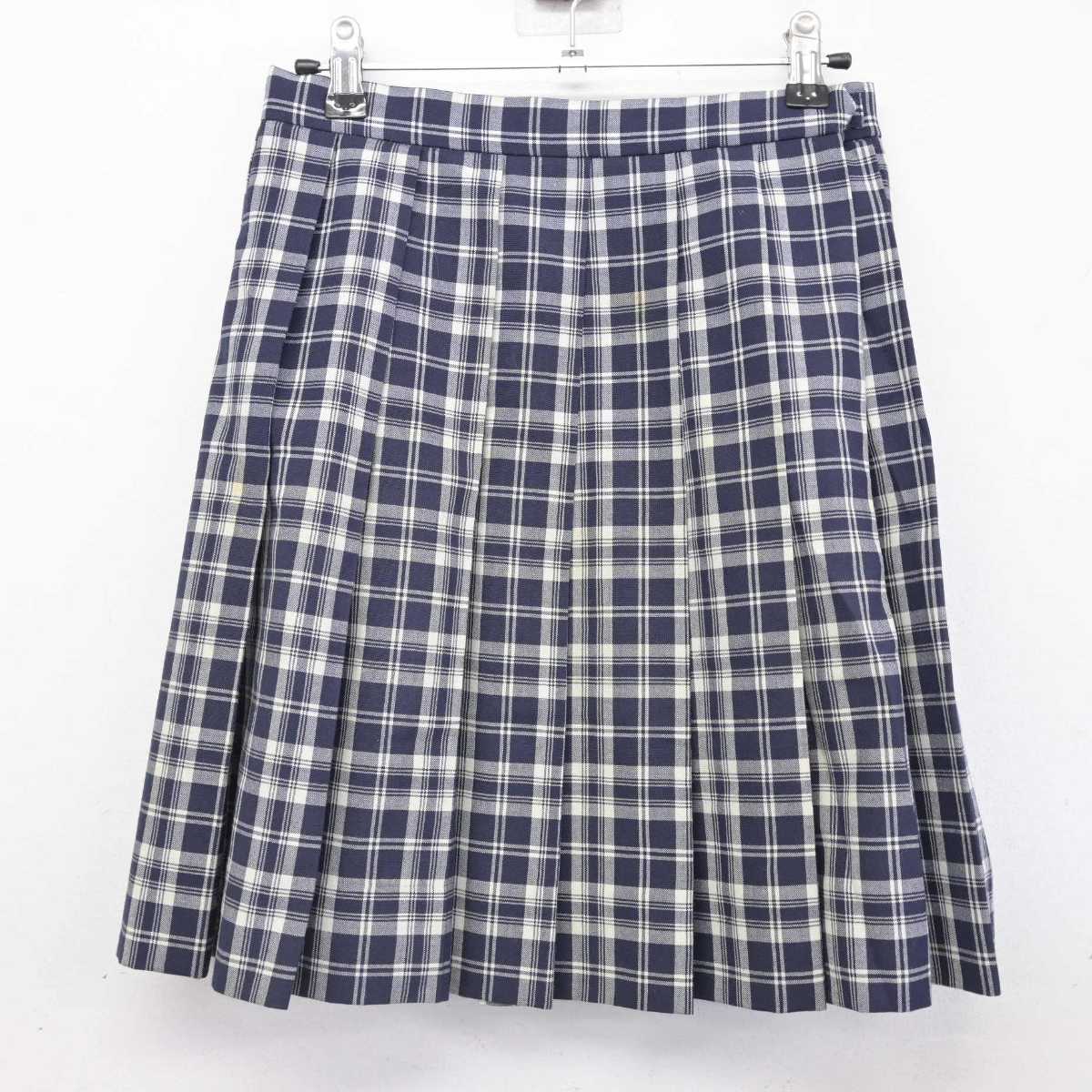 【中古】東京都 明星中学校・高等学校 女子制服 3点 (ニットベスト・スカート) sf083488