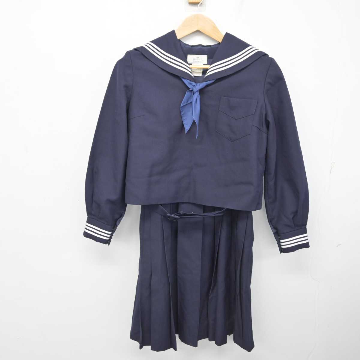 【中古】神奈川県 神奈川学園中学校 女子制服 3点 (セーラー服・ジャンパースカート) sf083543