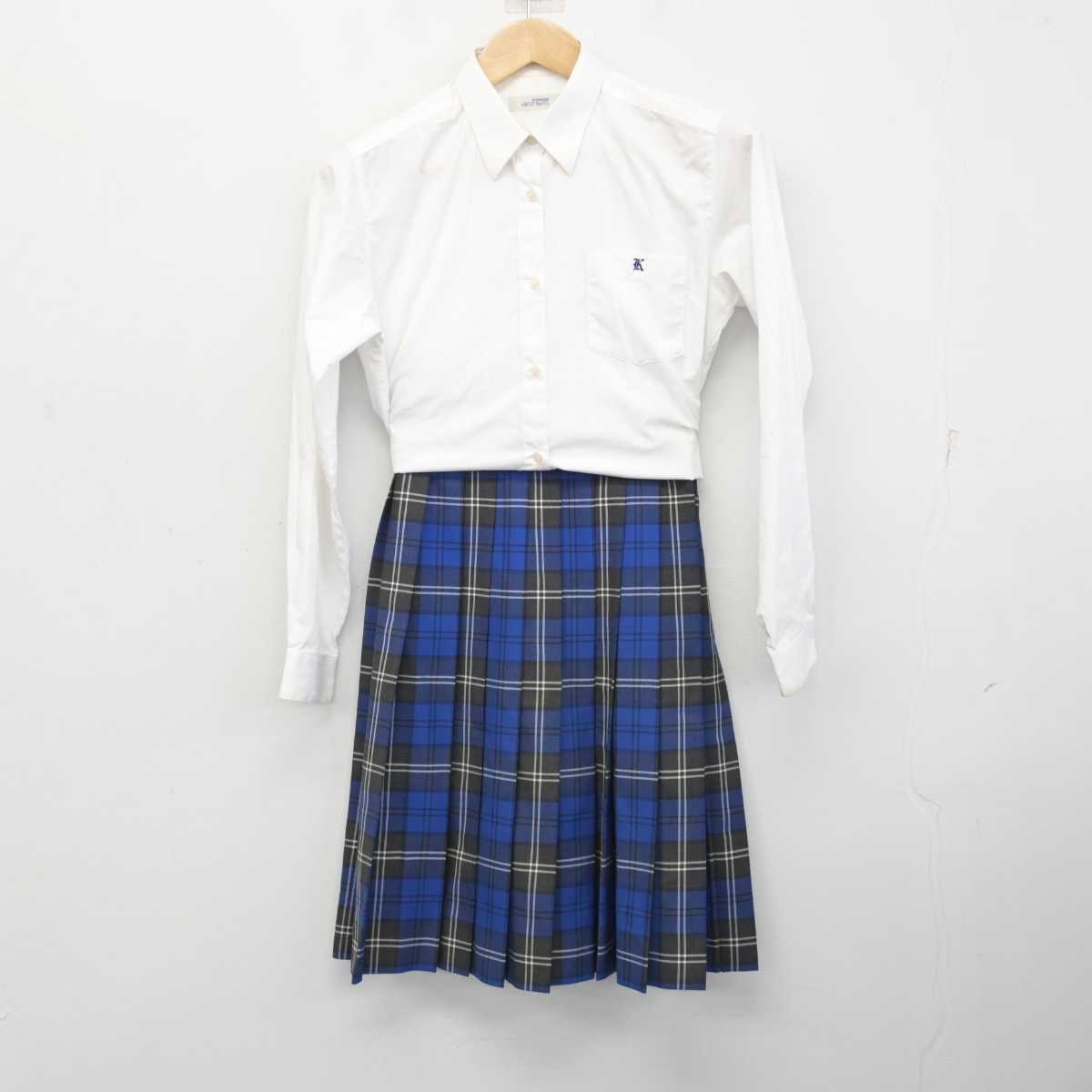 【中古】高知県 高知工業高等専門学校 女子制服 4点 (ブレザー・ニットベスト・シャツ・スカート) sf083556