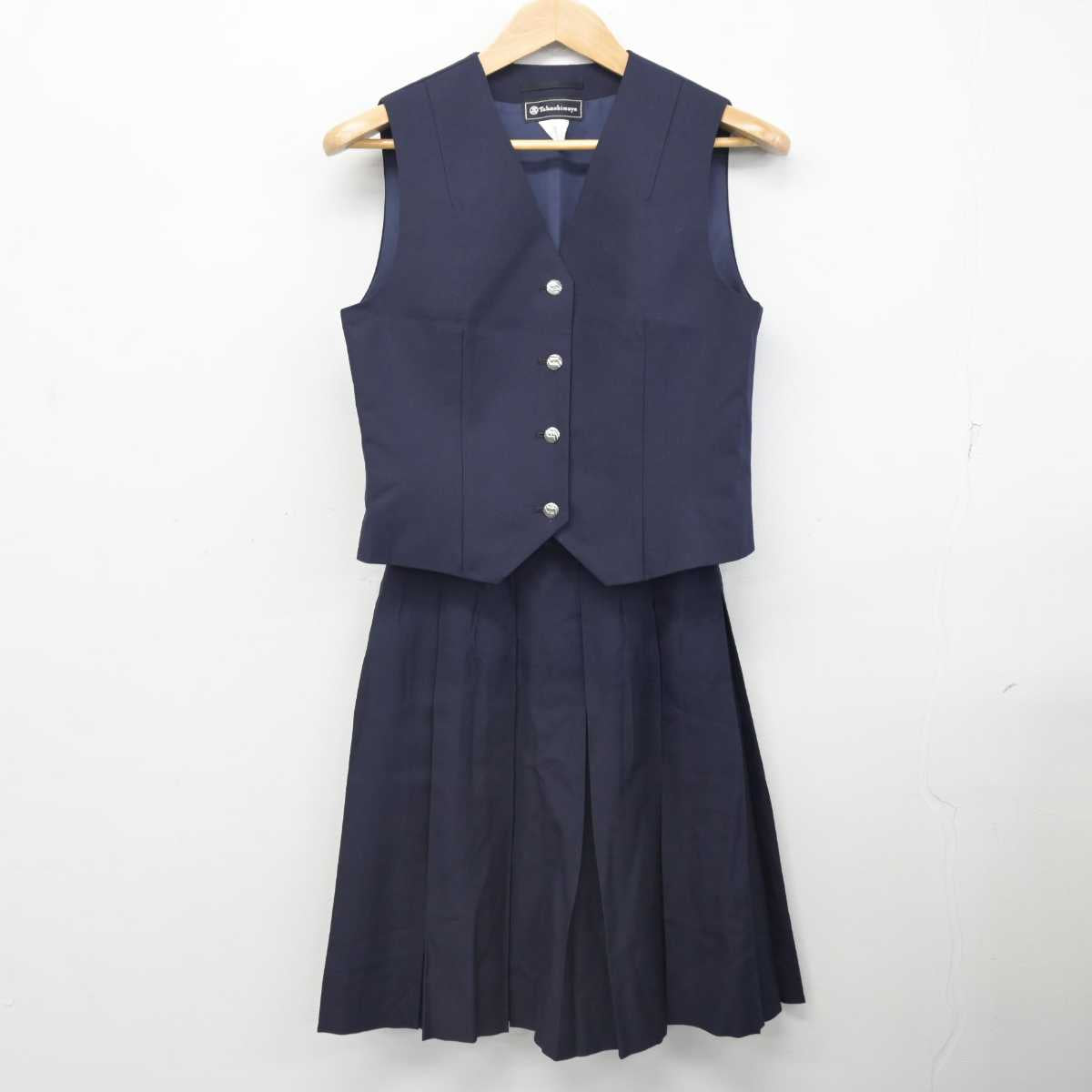 【中古】神奈川県 荏田高等学校 女子制服 3点 (ブレザー・ベスト・スカート) sf083617