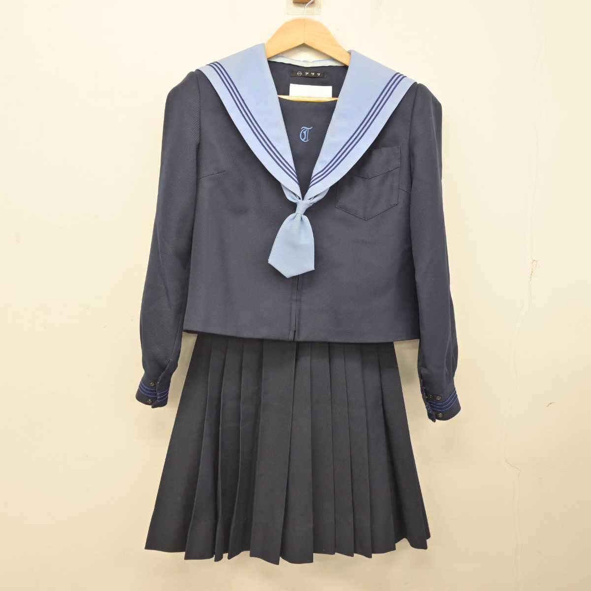 【中古】大阪府 取石中学校 女子制服 3点 (セーラー服・スカート) sf083666