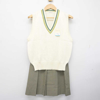 【中古】石川県 小松明峰高等学校 女子制服 2点 (ニットベスト・スカート) sf083679