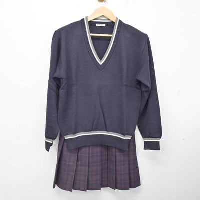 【中古】石川県 小松明峰高等学校 女子制服 4点 (ブレザー・ニット・スカート) sf083680