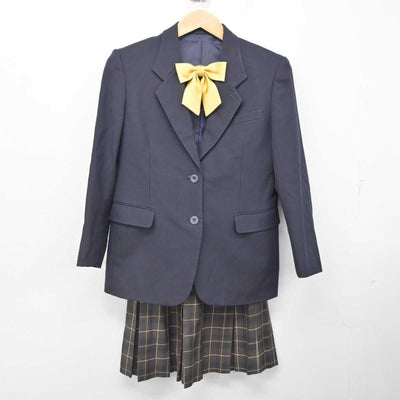 【中古】福岡県 九州産業大学付属九州高等学校 女子制服 4点 (ブレザー・ニット・スカート) sf083686