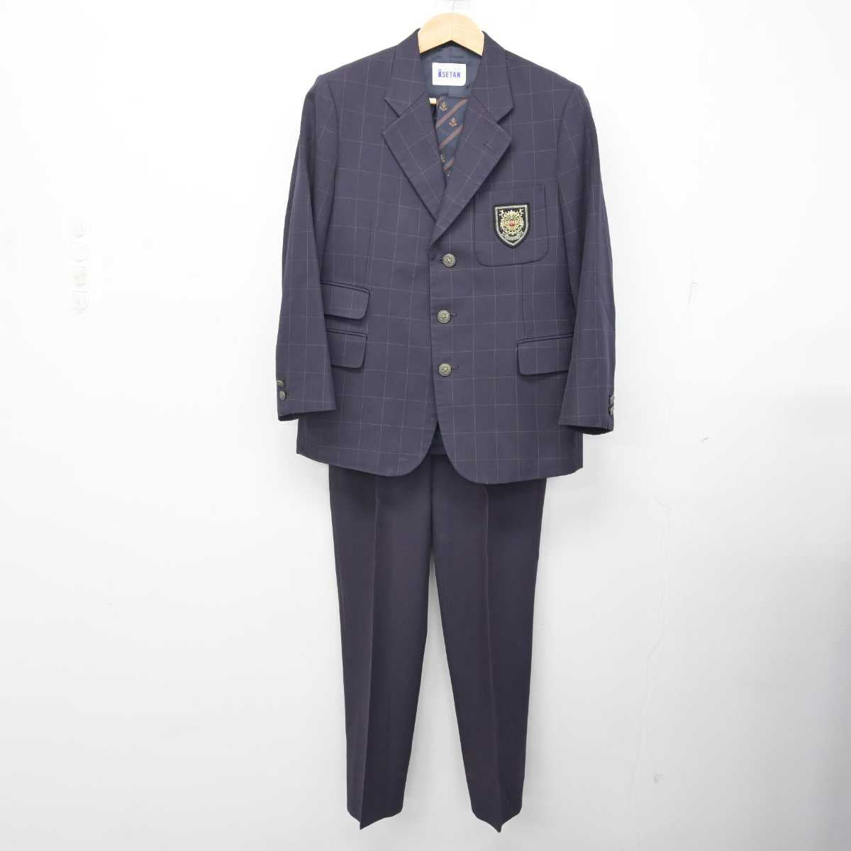 【中古】東京都 桜美林中学校・高等学校 男子制服 3点 (ブレザー・ズボン) sf083698