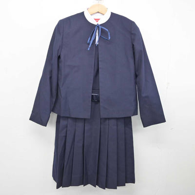 【中古】神奈川県 軽井沢中学校 女子制服 4点 (ブレザー・シャツ・ジャンパースカート) sf083716