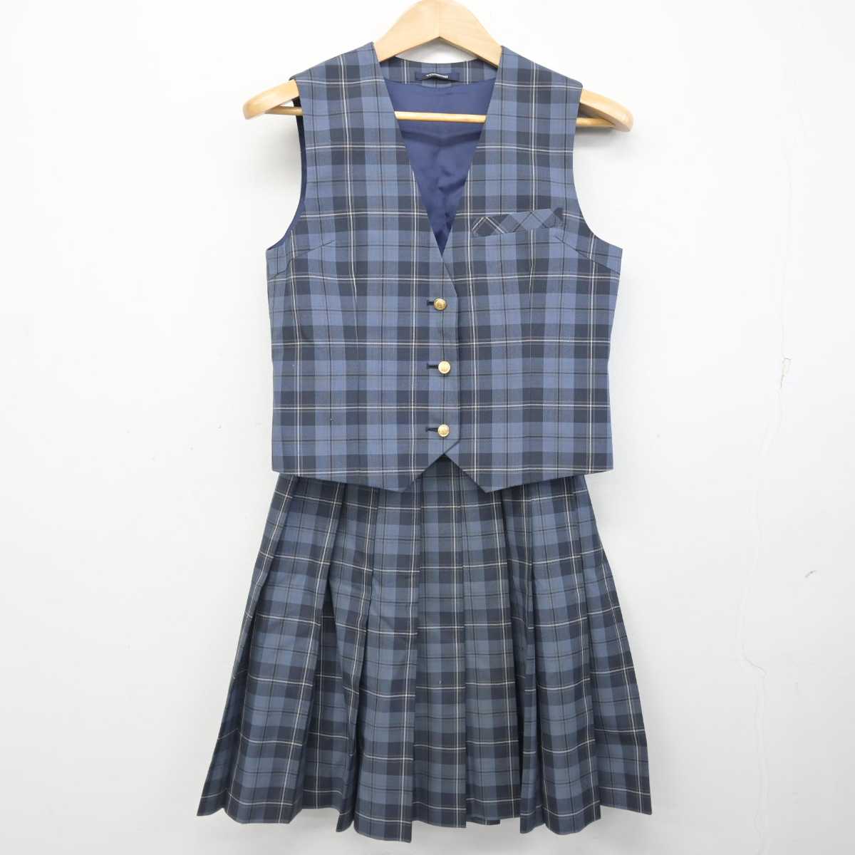 中古】千葉県 千城台西中学校 女子制服 4点 (ブレザー・ベスト 中古】千葉県 千城台西中学校 女子制服 4点 (ブレザー・ベスト