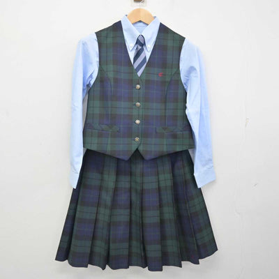 【中古】静岡県 知徳高等学校 女子制服 5点 (ブレザー・ベスト・シャツ・スカート) sf083773