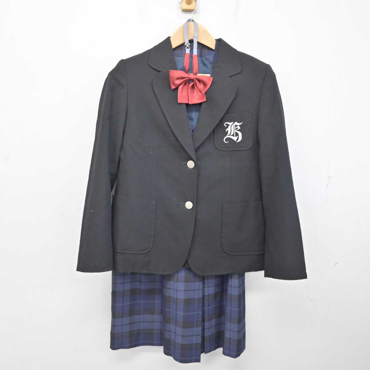 【中古】神奈川県 東永谷中学校 女子制服 5点 (ブレザー・ベスト・スカート) sf083823