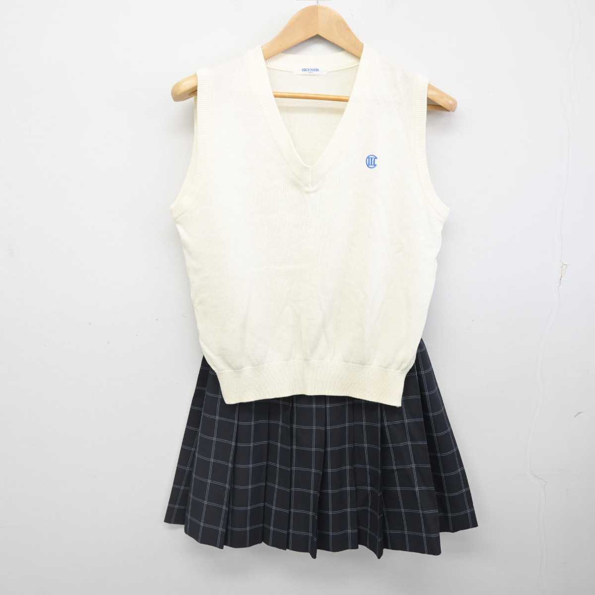 【中古】東京都 調布市立第三中学校 女子制服 2点 (ニットベスト・スカート) sf083853