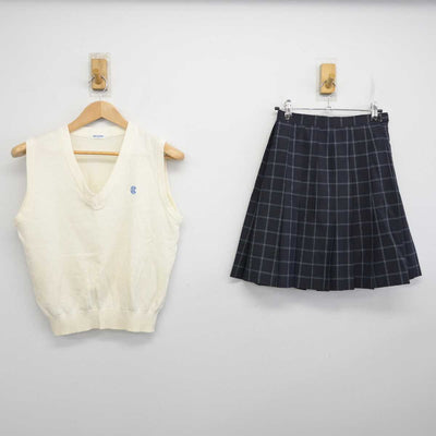 【中古】東京都 調布市立第三中学校 女子制服 2点 (ニットベスト・スカート) sf083853