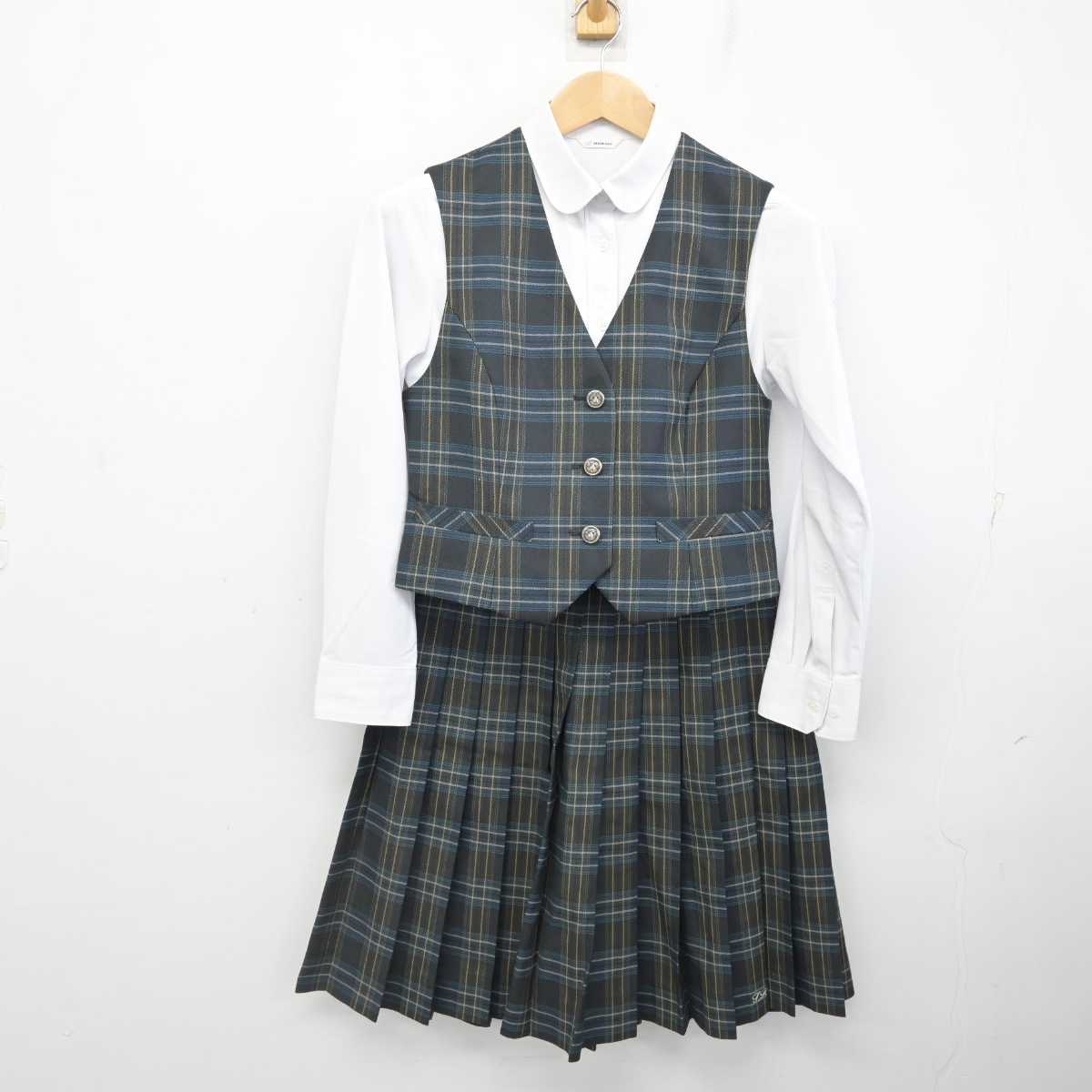 【中古】北海道 札幌西陵高等学校 女子制服 4点 (ブレザー・ベスト・シャツ・スカート) sf083855