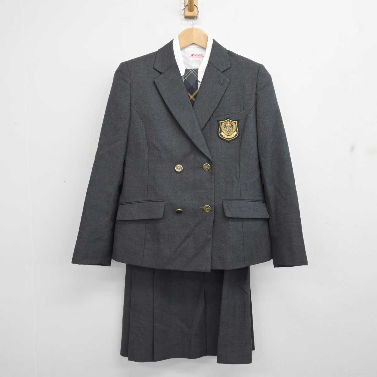 【中古】東京都 桜丘中学校・高等学校 女子制服 4点 (ブレザー・シャツ・スカート) sf083905