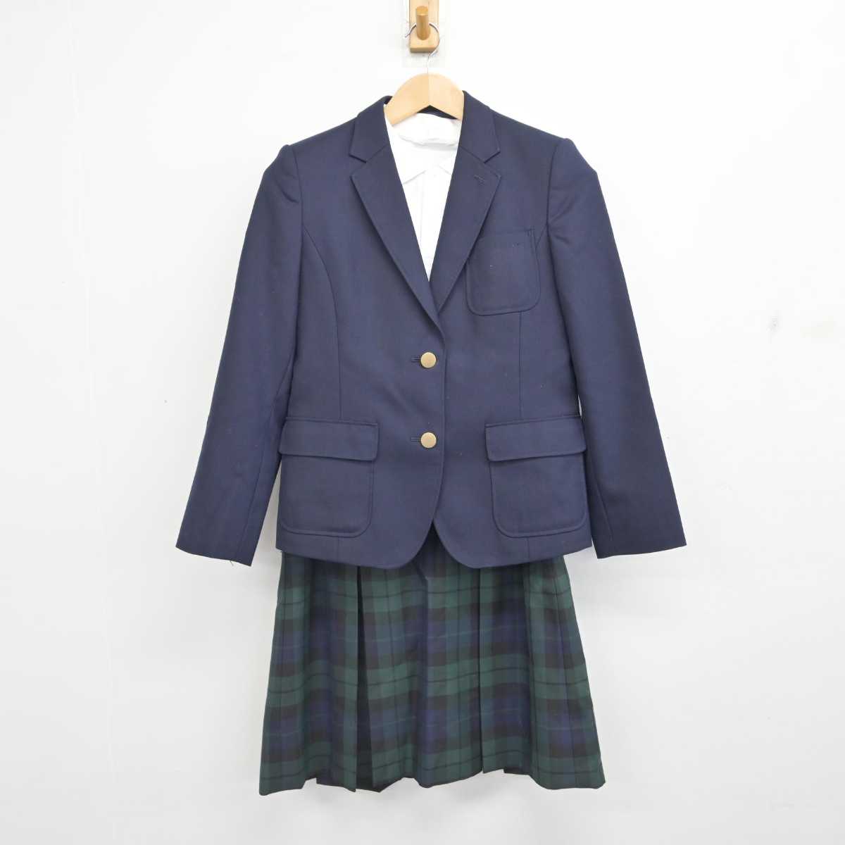 【中古】北海道 八条中学校 女子制服 5点 (ブレザー・シャツ・ジャンパースカート) sf083910