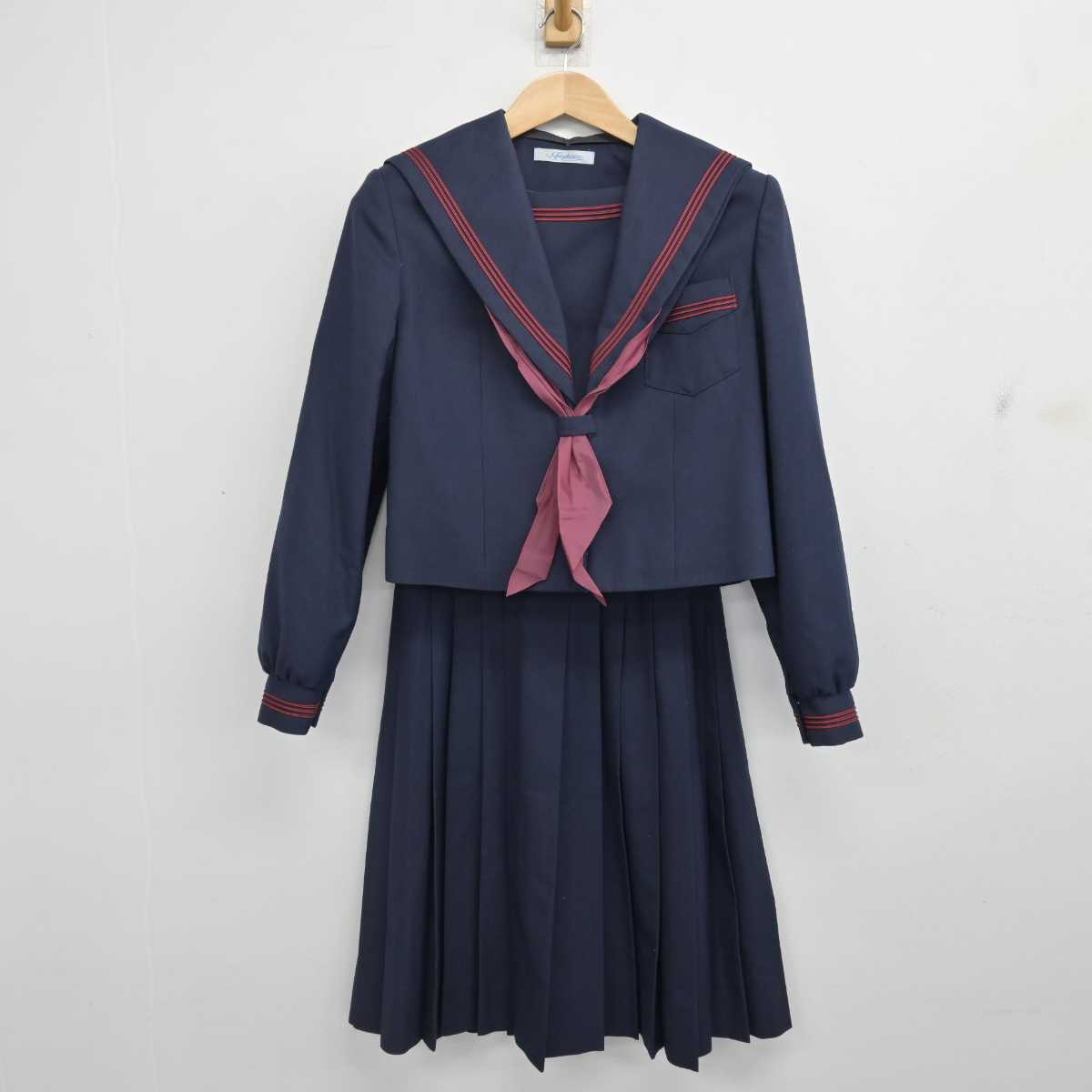 中古】大阪府 三国丘中学校 女子制服 4点 (セーラー服・スカート
