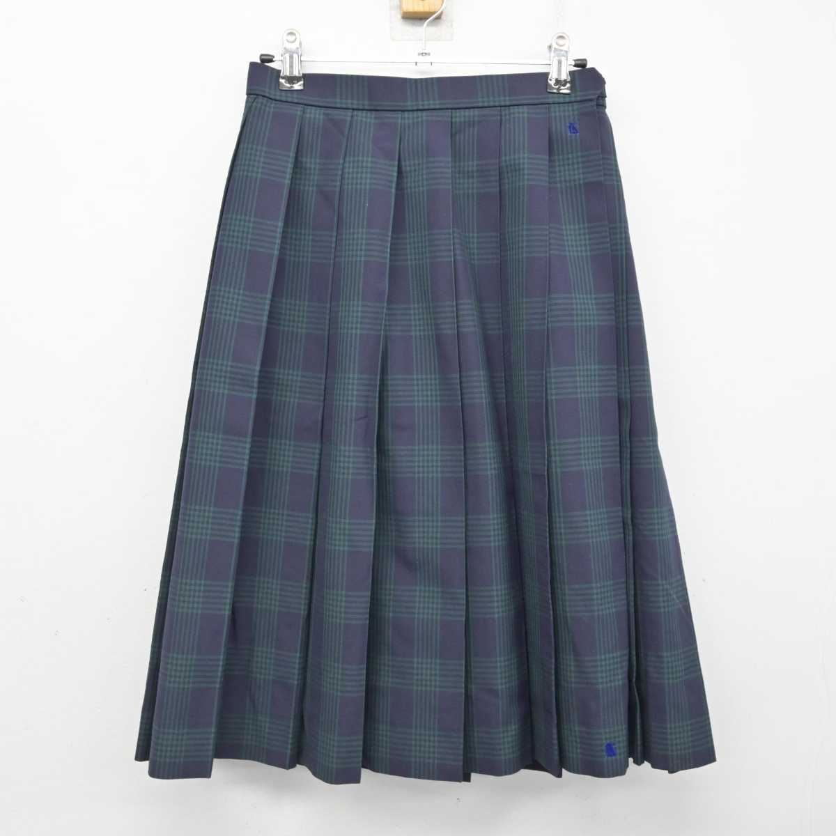 【中古】福岡県 久留米筑水高等学校 女子制服 2点 (ニットベスト・スカート) sf083948