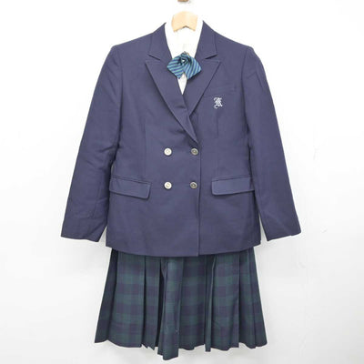 【中古】福岡県 久留米筑水高等学校 女子制服 5点 (ブレザー・ニット・シャツ・スカート) sf083949