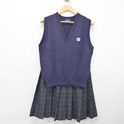 【中古】福岡県 三国中学校 女子制服 3点 (ブレザー・ニットベスト・スカート) sf083954