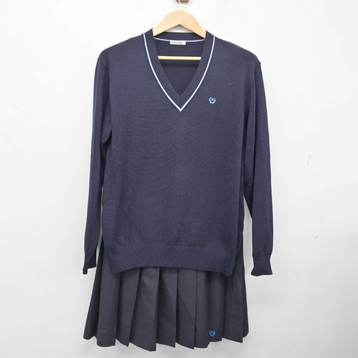中古】熊本県 湧心館高等学校 女子制服 5点 (ブレザー・ニット 