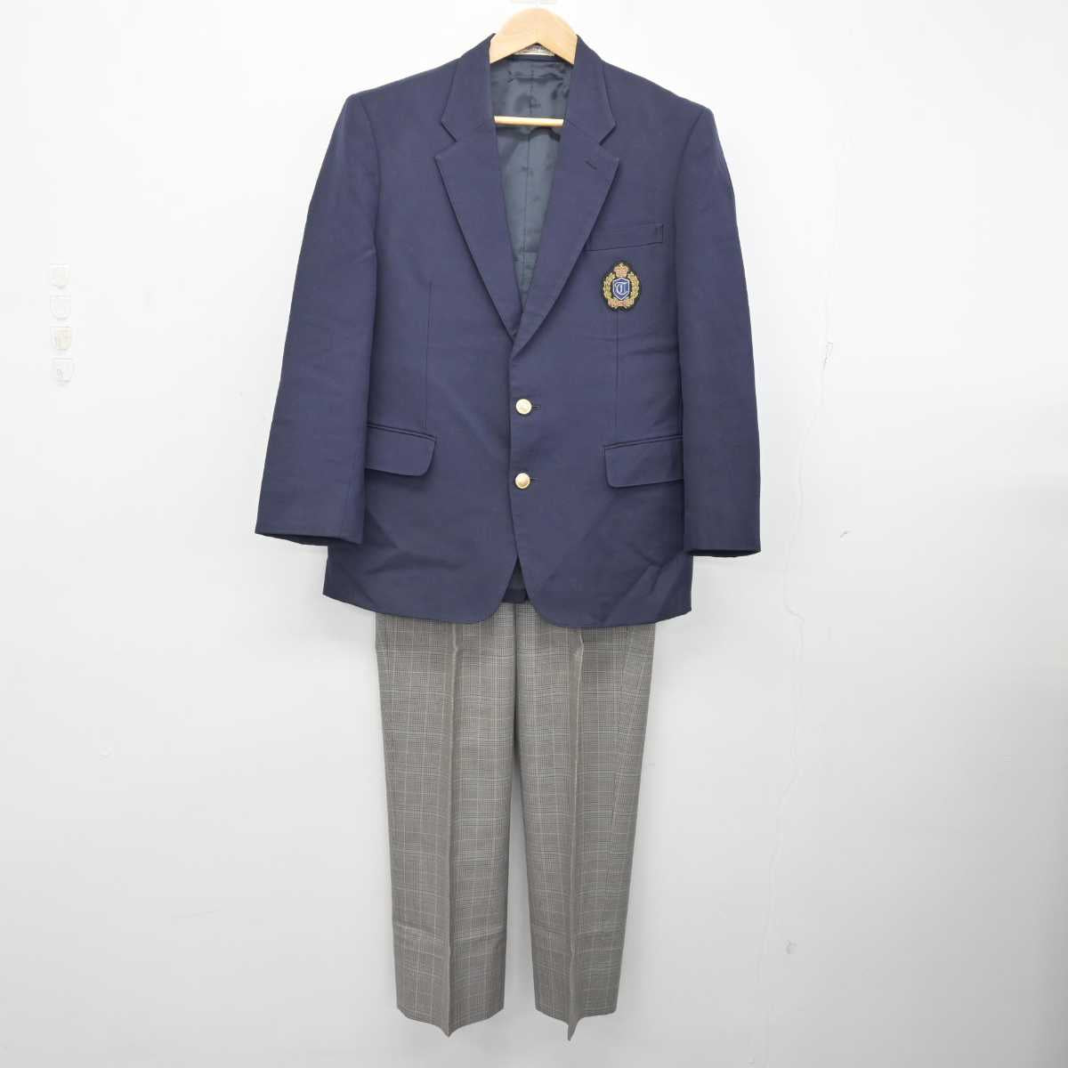 【中古】大阪府 登美丘高等学校 男子制服 3点 (ブレザー・ニット・ズボン) sf083997