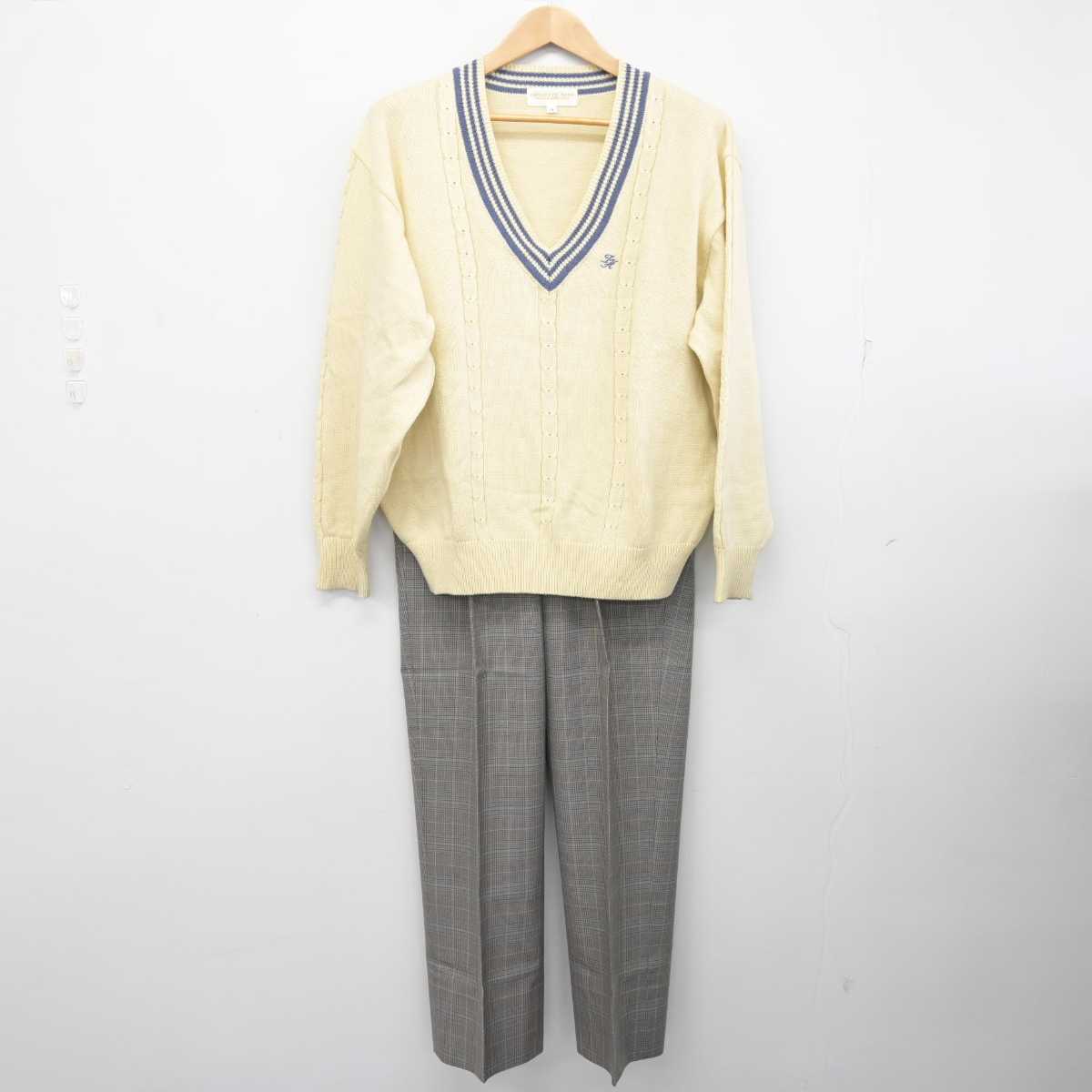 【中古】大阪府 登美丘高等学校 男子制服 3点 (ブレザー・ニット・ズボン) sf083997