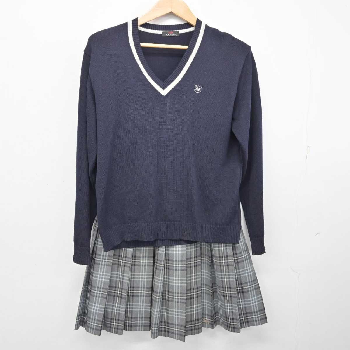 【中古】北海道 北海道石狩南高等学校 女子制服 4点 (ブレザー・ニット・スカート) sf084012