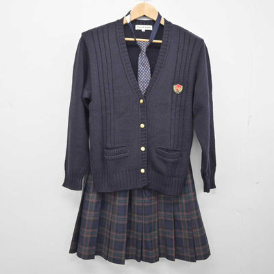 【中古】愛知県 安城学園高等学校 女子制服 3点 (ニット・スカート) sf084015