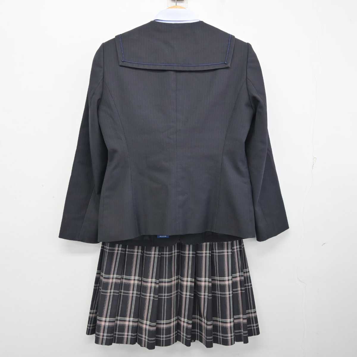 【中古】千葉県 千葉明徳高等学校 女子制服 5点 (ブレザー・ニット・シャツ・スカート) sf084023