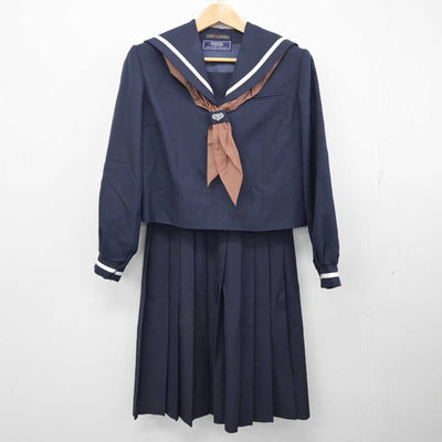 【中古】福島県 植田中学校 女子制服 3点 (セーラー服・スカート) sf084026