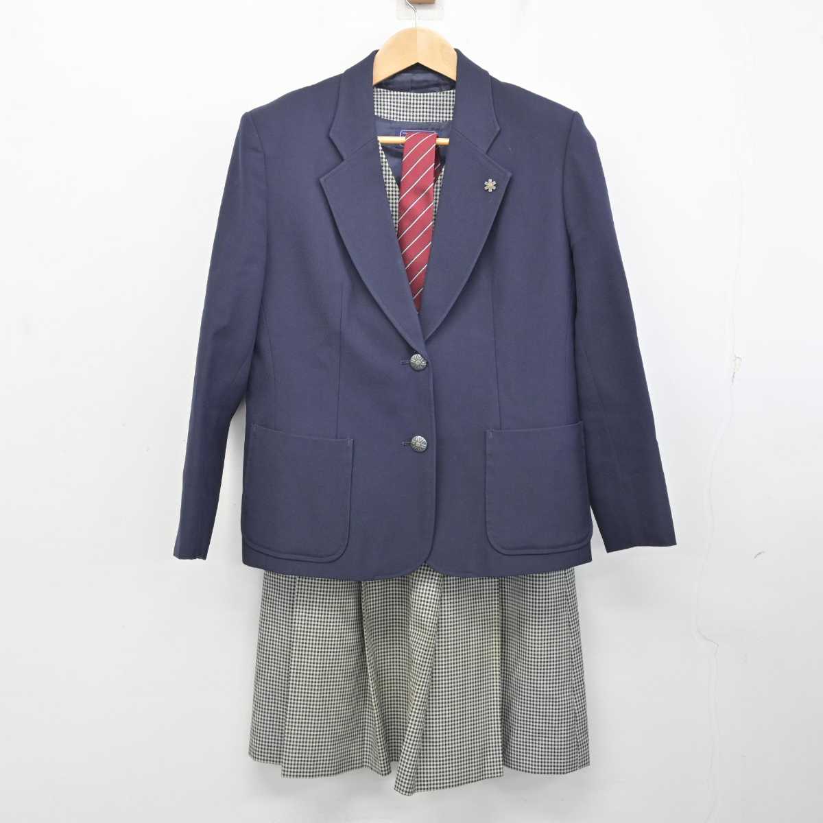 【中古】北海道 札幌新川高等学校 女子制服 5点 (ブレザー・ベスト・スカート) sf084094