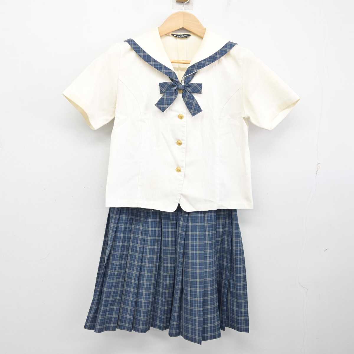 【中古】三重県 津商業高等学校 女子制服 3点 (セーラー服・スカート) sf084150