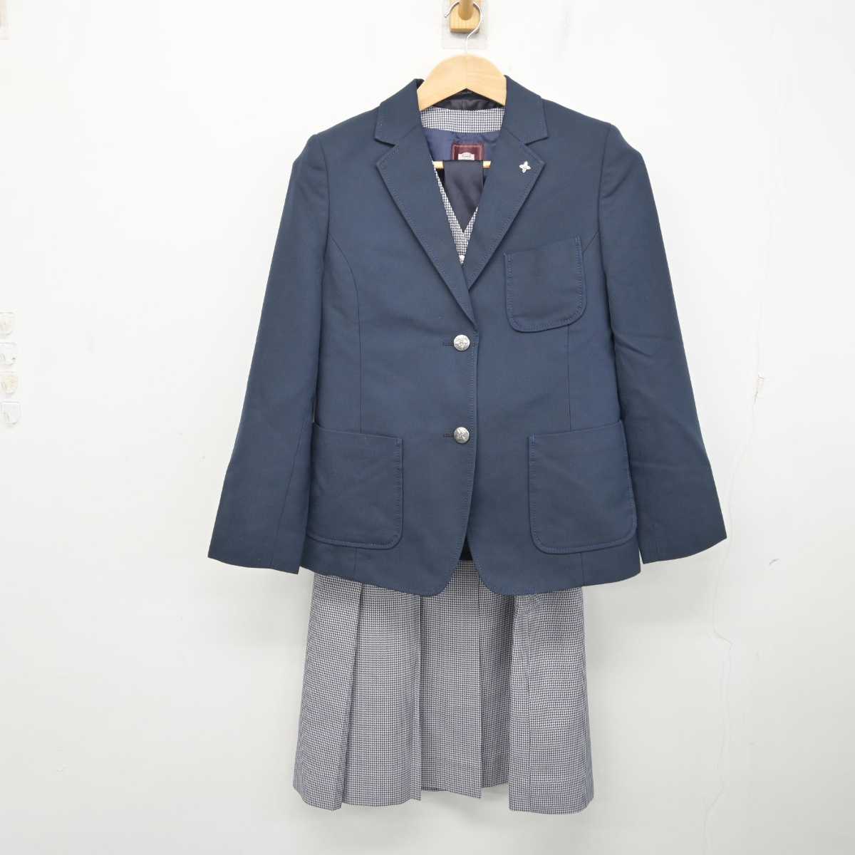 【中古】北海道 札幌市立陵北中学校 女子制服 5点 (ブレザー・ベスト・スカート) sf084179