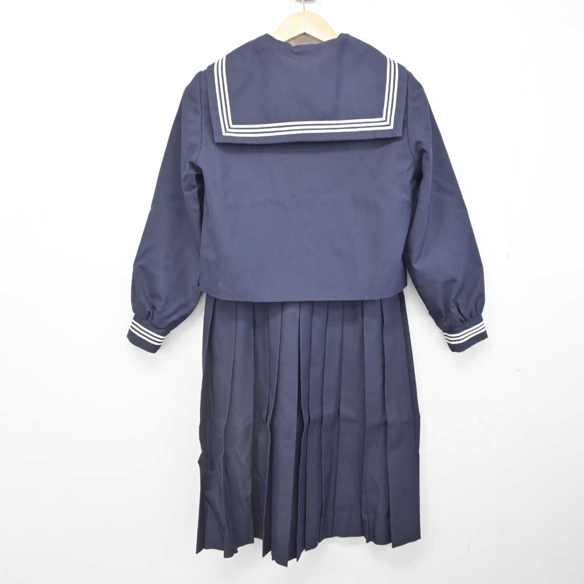 【中古】神奈川県 大磯町立国府中学校 女子制服 3点 (セーラー服・ジャンパースカート) sf084191