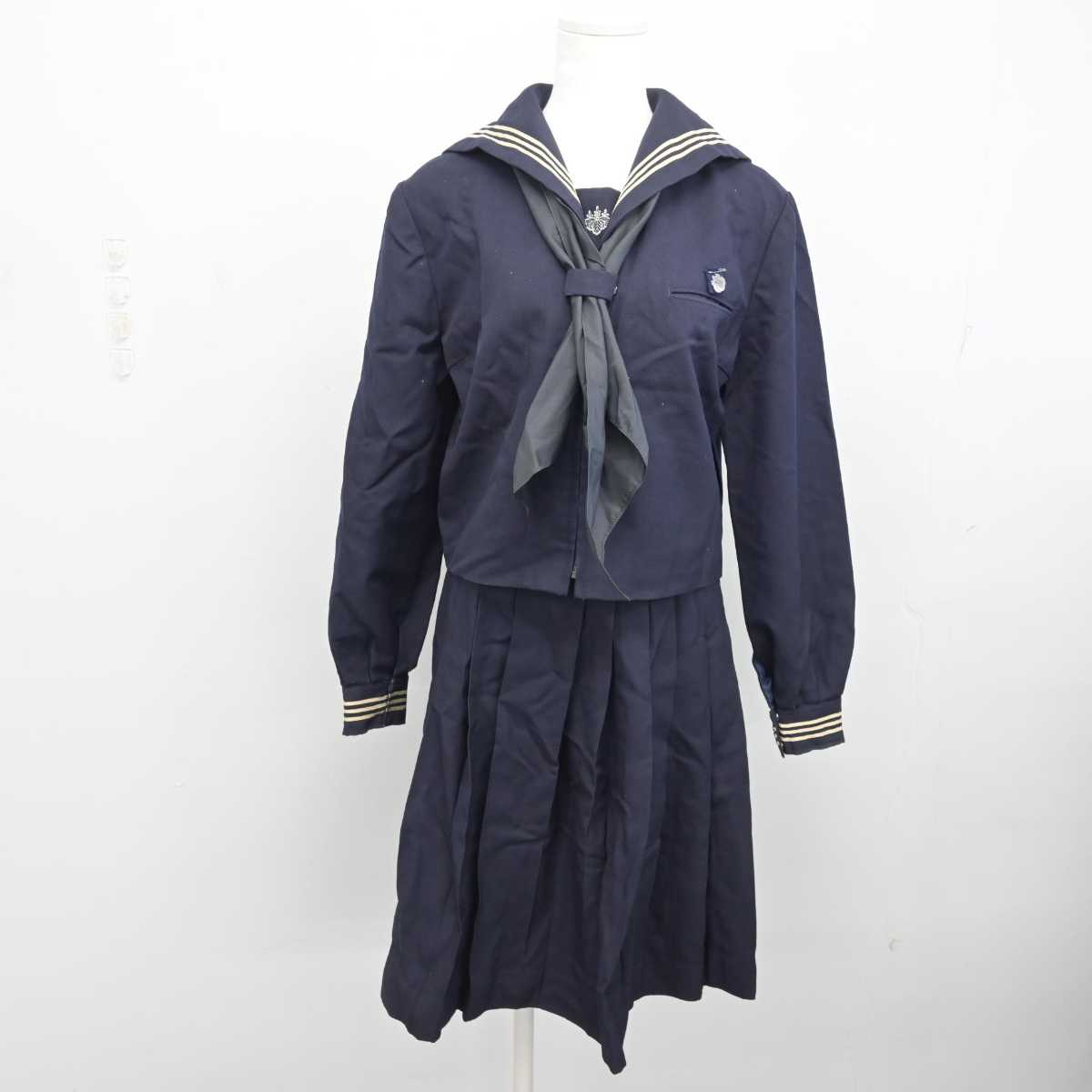 【中古】東京都 目白研心高等学校 女子制服 5点 (ブレザー・セーラー服・スカート) sf084205