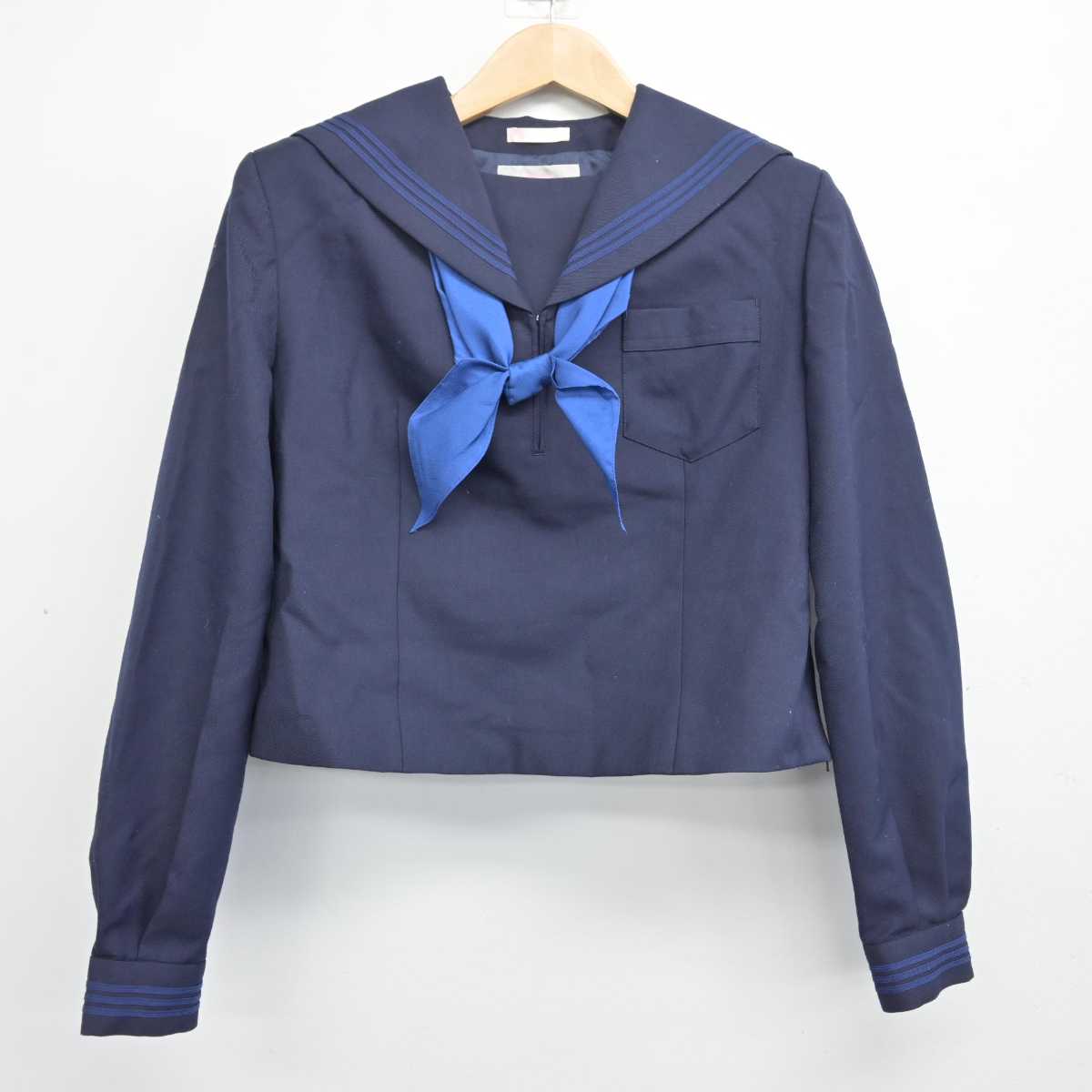 【中古】茨城県 城西中学校 女子制服 3点 (セーラー服・スカート) sf084219