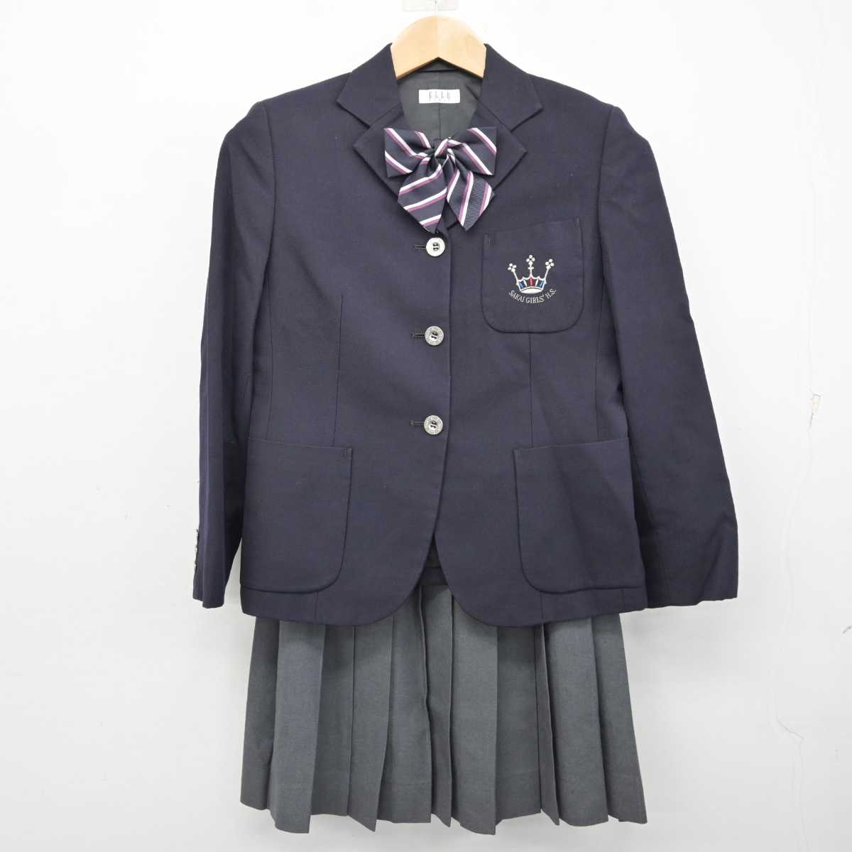 【中古】大阪府 香ヶ丘リベルテ高等学校 女子制服 4点 (ブレザー・ニット・スカート) sf084237