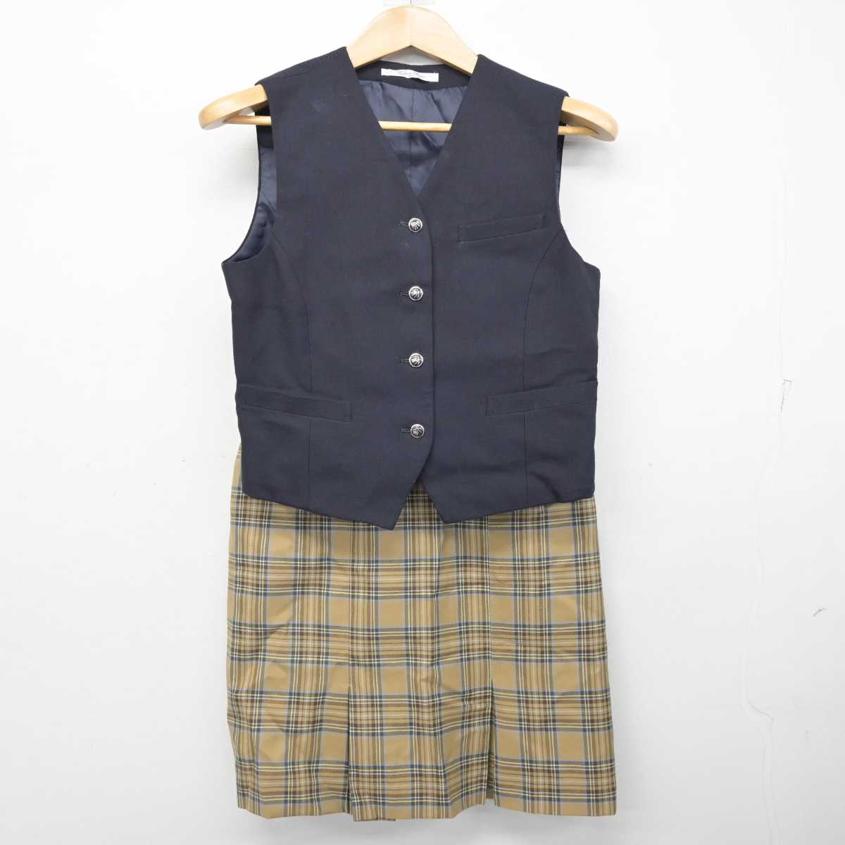 【中古】埼玉県 栄養専門学校 女子制服 3点 (ブレザー・ベスト・スカート) sf084243