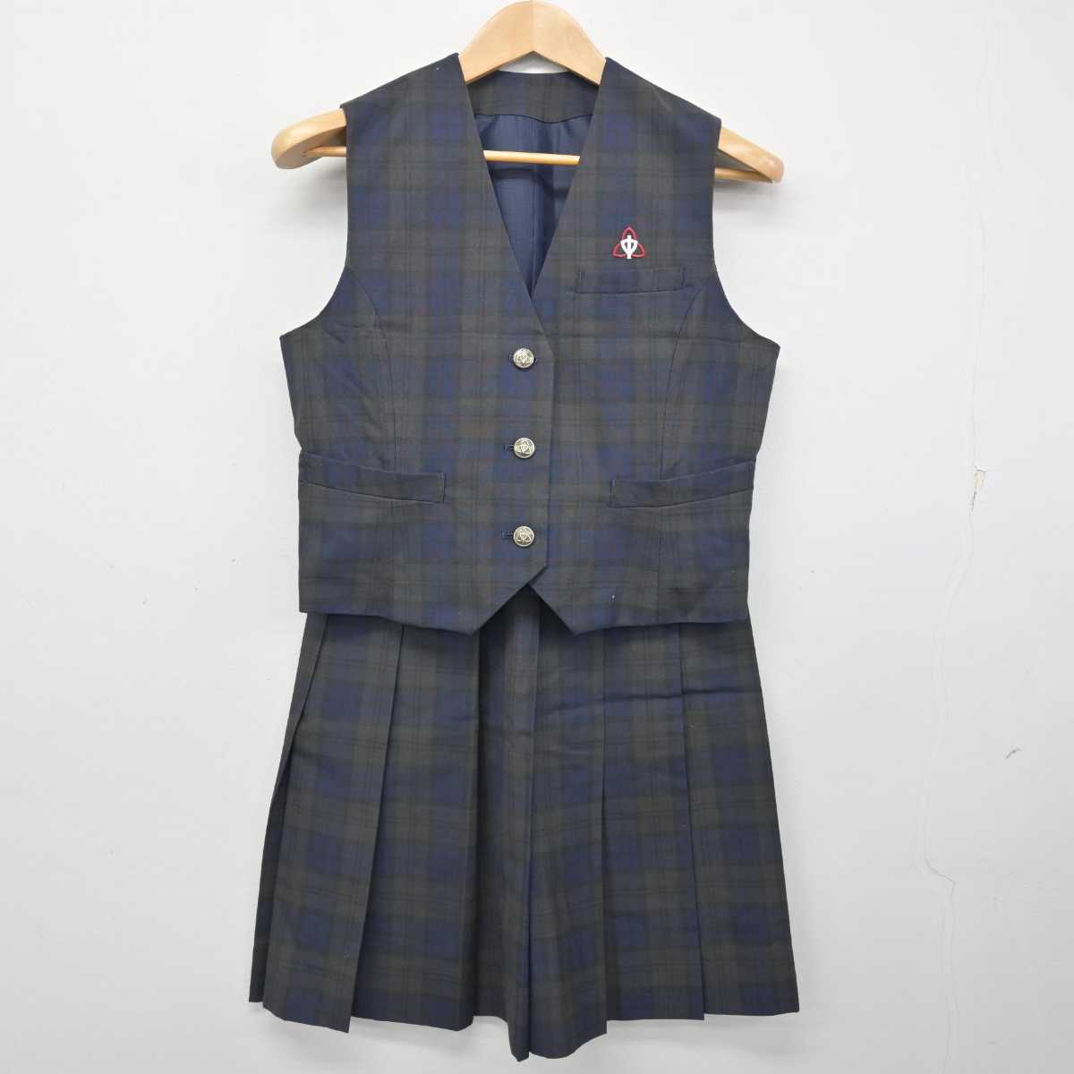 【中古】神奈川県 柏ケ谷中学校 女子制服 2点 (ベスト・スカート) sf084245