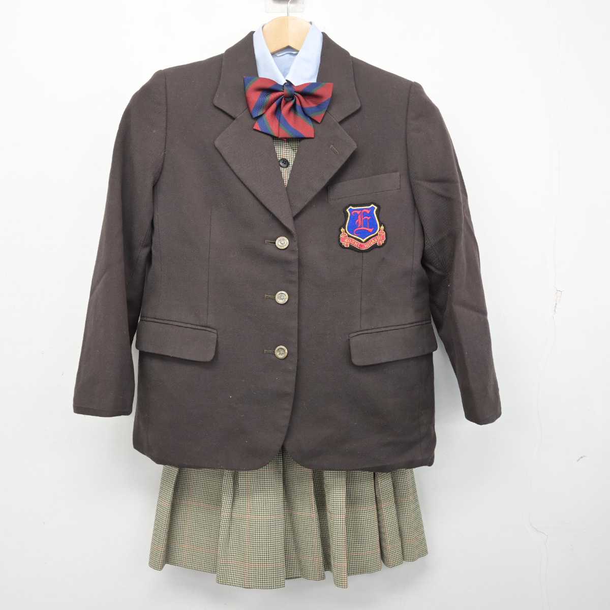 【中古】高知県 高知東高等学校 女子制服 5点 (ブレザー・ベスト・シャツ・スカート) sf084255