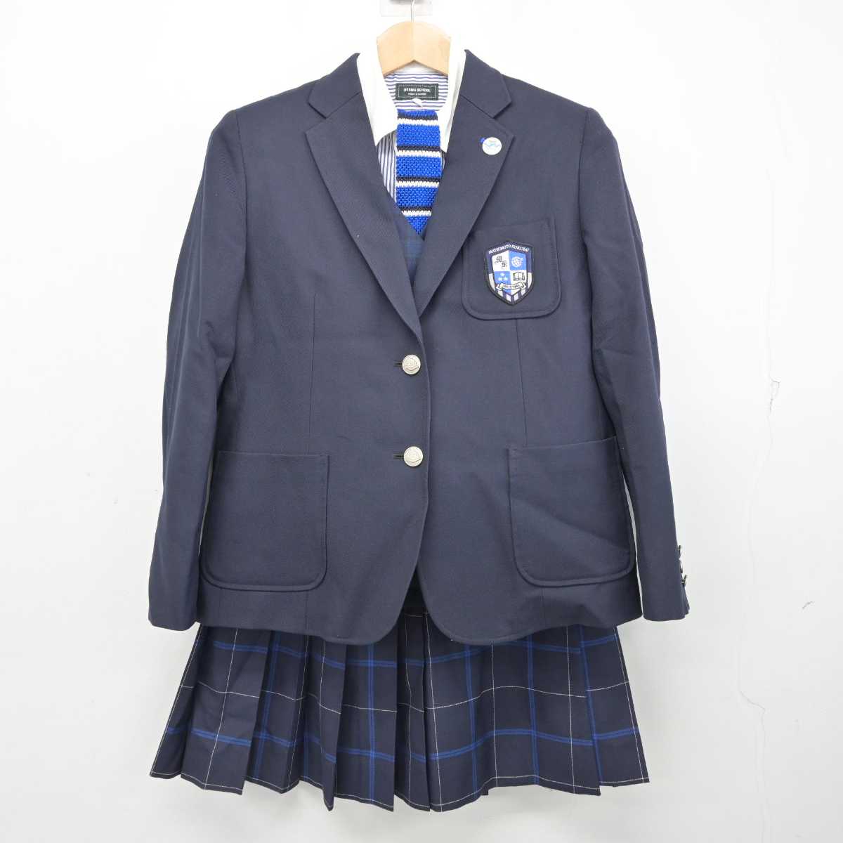 【中古】長野県 松本国際高等学校 女子制服 7点 (ブレザー・ベスト・シャツ・スカート) sf084286