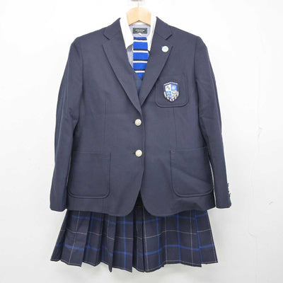 【中古】長野県 松本国際高等学校 女子制服 7点 (ブレザー・ベスト・シャツ・スカート) sf084286