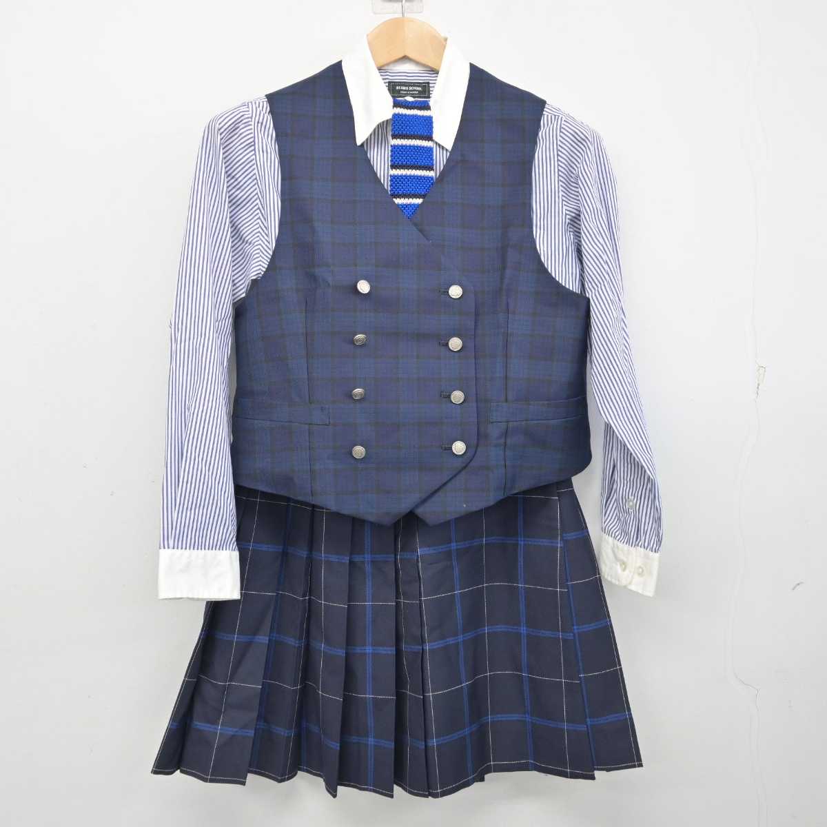 【中古】長野県 松本国際高等学校 女子制服 7点 (ブレザー・ベスト・シャツ・スカート) sf084286