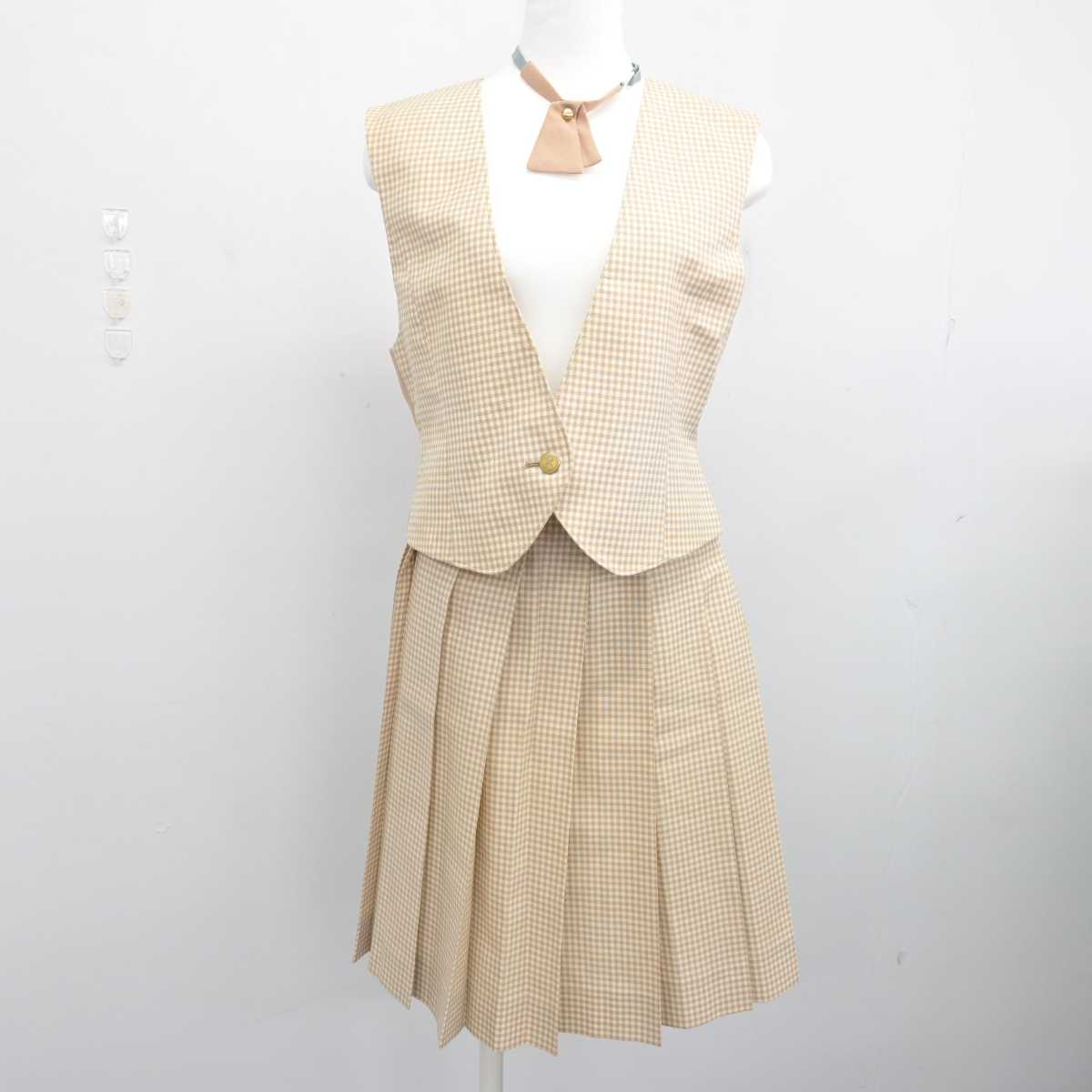 【中古】千葉県 大多喜高等学校 女子制服 3点 (ベスト・スカート) sf084321