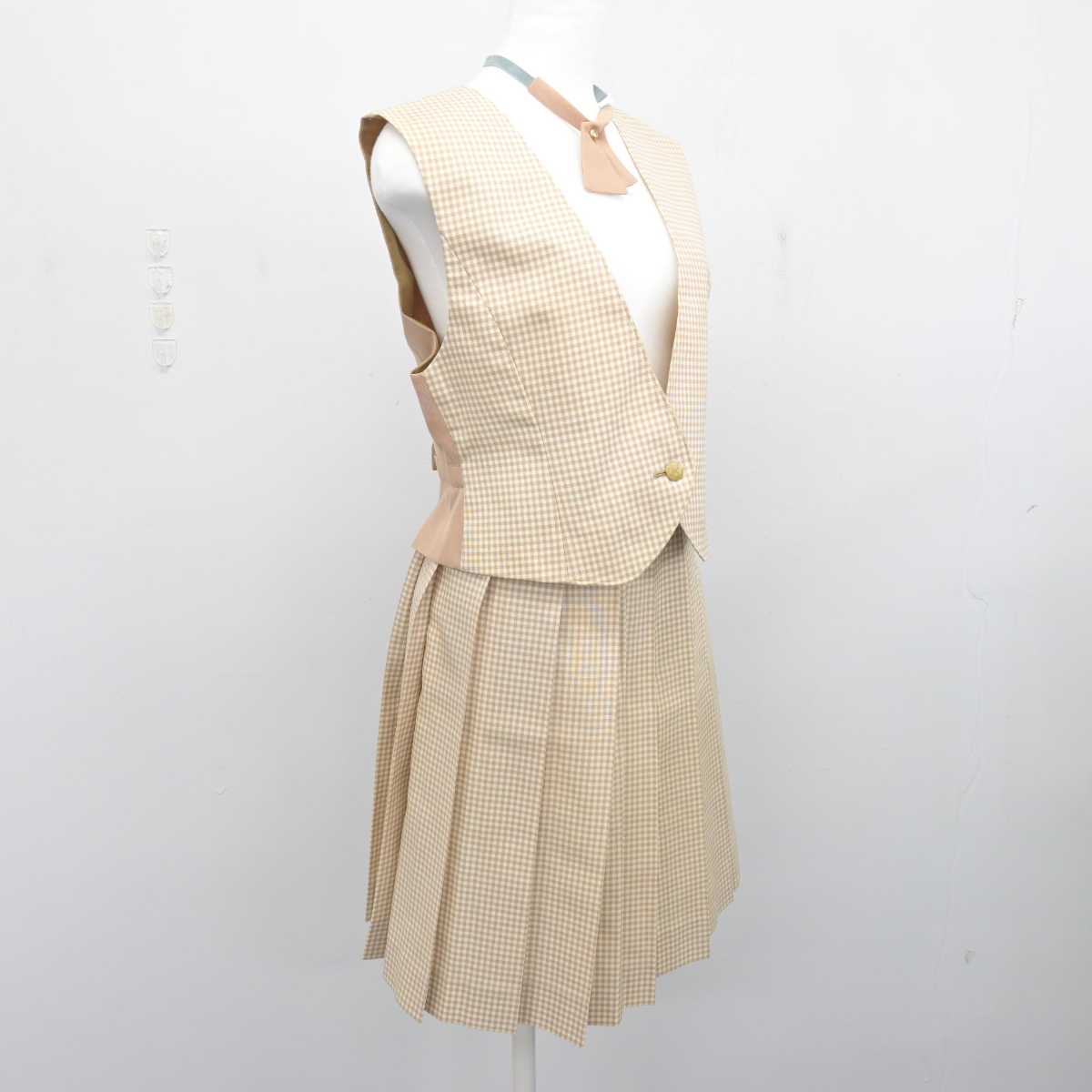 【中古】千葉県 大多喜高等学校 女子制服 3点 (ベスト・スカート) sf084321