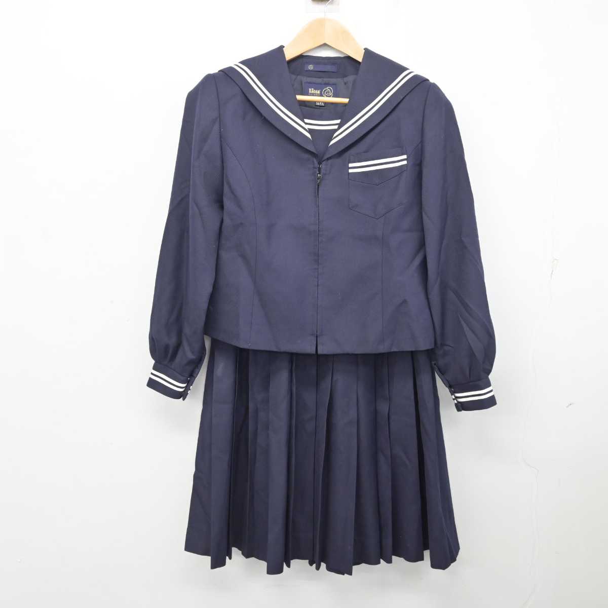 【中古】静岡県 袋井中学校 女子制服 3点 (セーラー服・スカート・スカート) sf084322