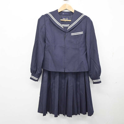 【中古】静岡県 袋井中学校 女子制服 3点 (セーラー服・スカート・スカート) sf084322