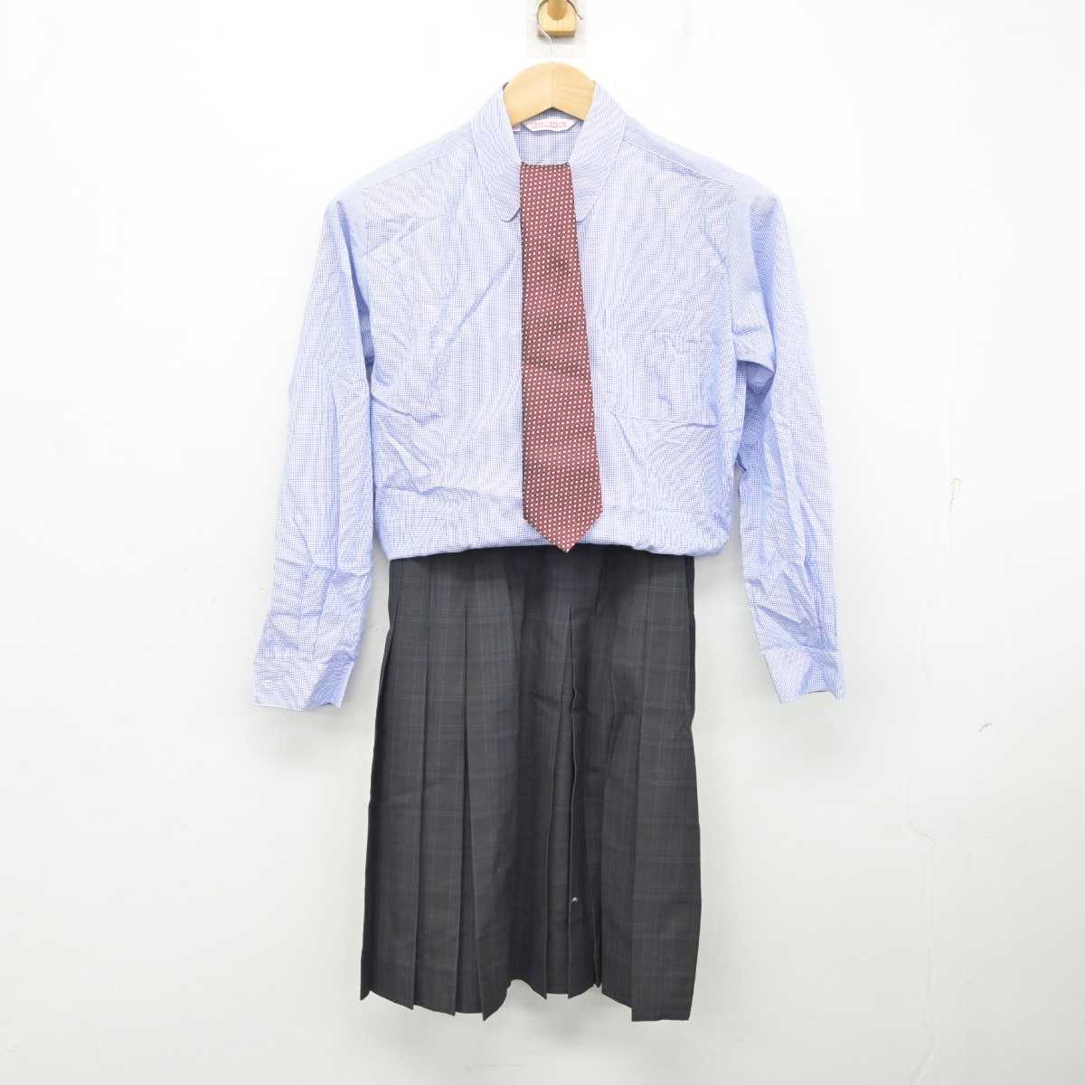 【中古】京都府 福知山淑徳高等学校 女子制服 3点 (シャツ・スカート) sf084325