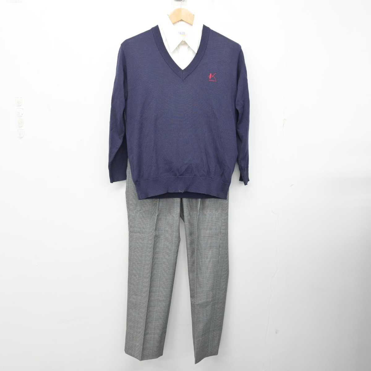 【中古】東京都 国士舘高等学校 男子制服 3点 (ニット・シャツ・ズボン) sf084403